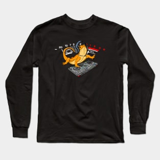 Bearded Dragon DJ Gift Djing VU Meter Level Long Sleeve T-Shirt